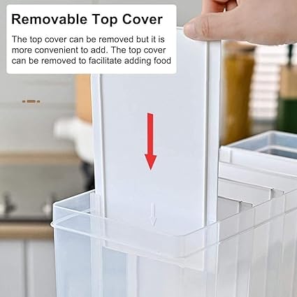 Easy Flow Cereal Dispenser For Kitchen 3 In 1 Push Button Wall Mount Container